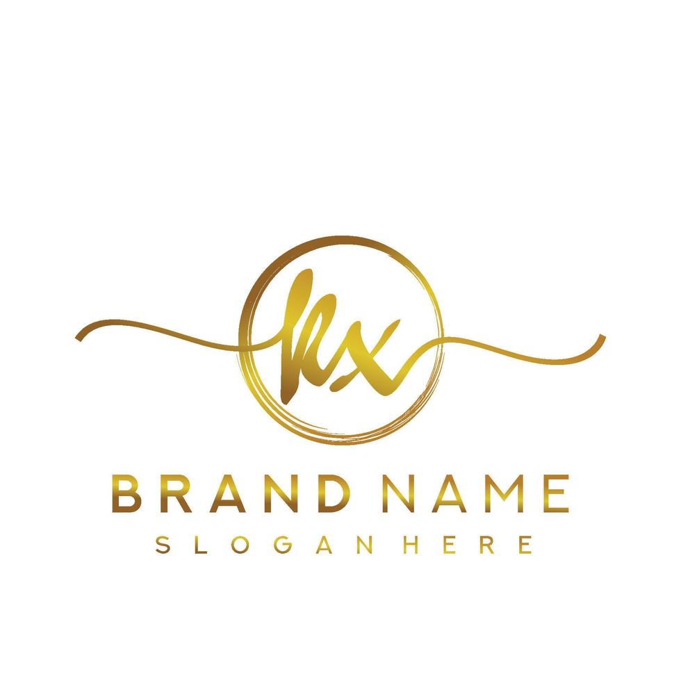 Initial KX beauty monogram and elegant logo design, handwriting logo of initial signature, wedding, fashion, floral and botanical with creative template. vector