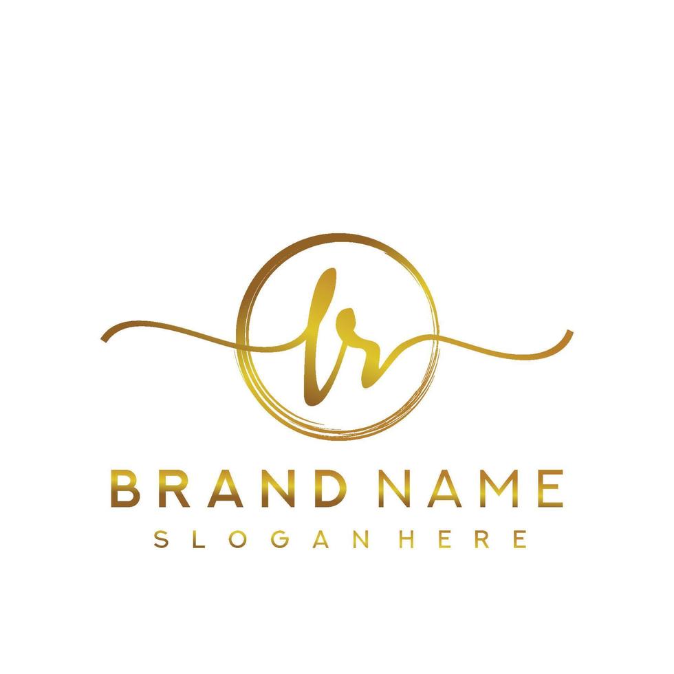 Initial LR beauty monogram and elegant logo design, handwriting logo of initial signature, wedding, fashion, floral and botanical with creative template. vector