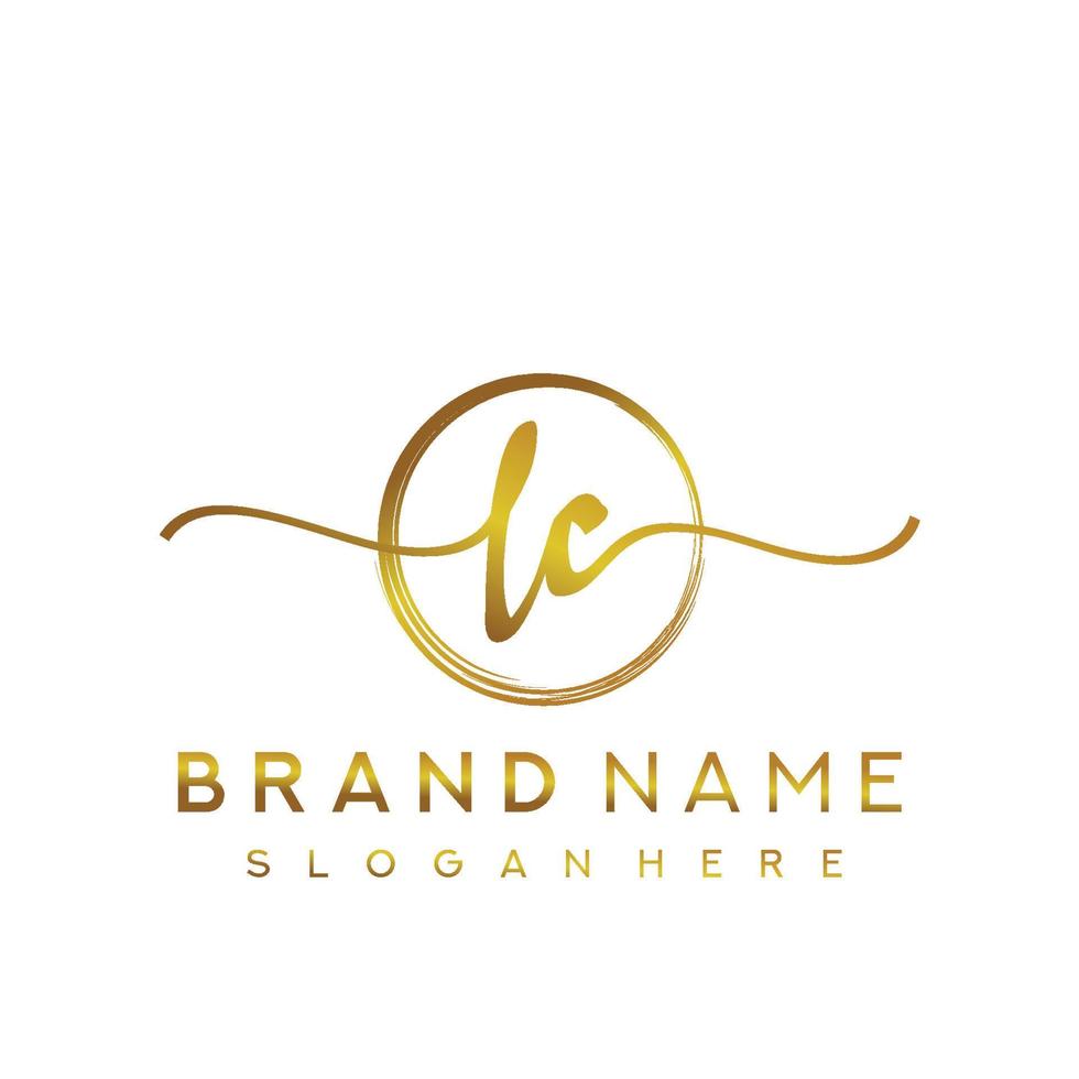 Initial LC beauty monogram and elegant logo design, handwriting logo of initial signature, wedding, fashion, floral and botanical with creative template. vector