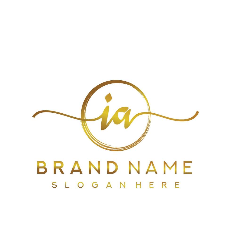 Initial IA beauty monogram and elegant logo design, handwriting logo of initial signature, wedding, fashion, floral and botanical with creative template. vector