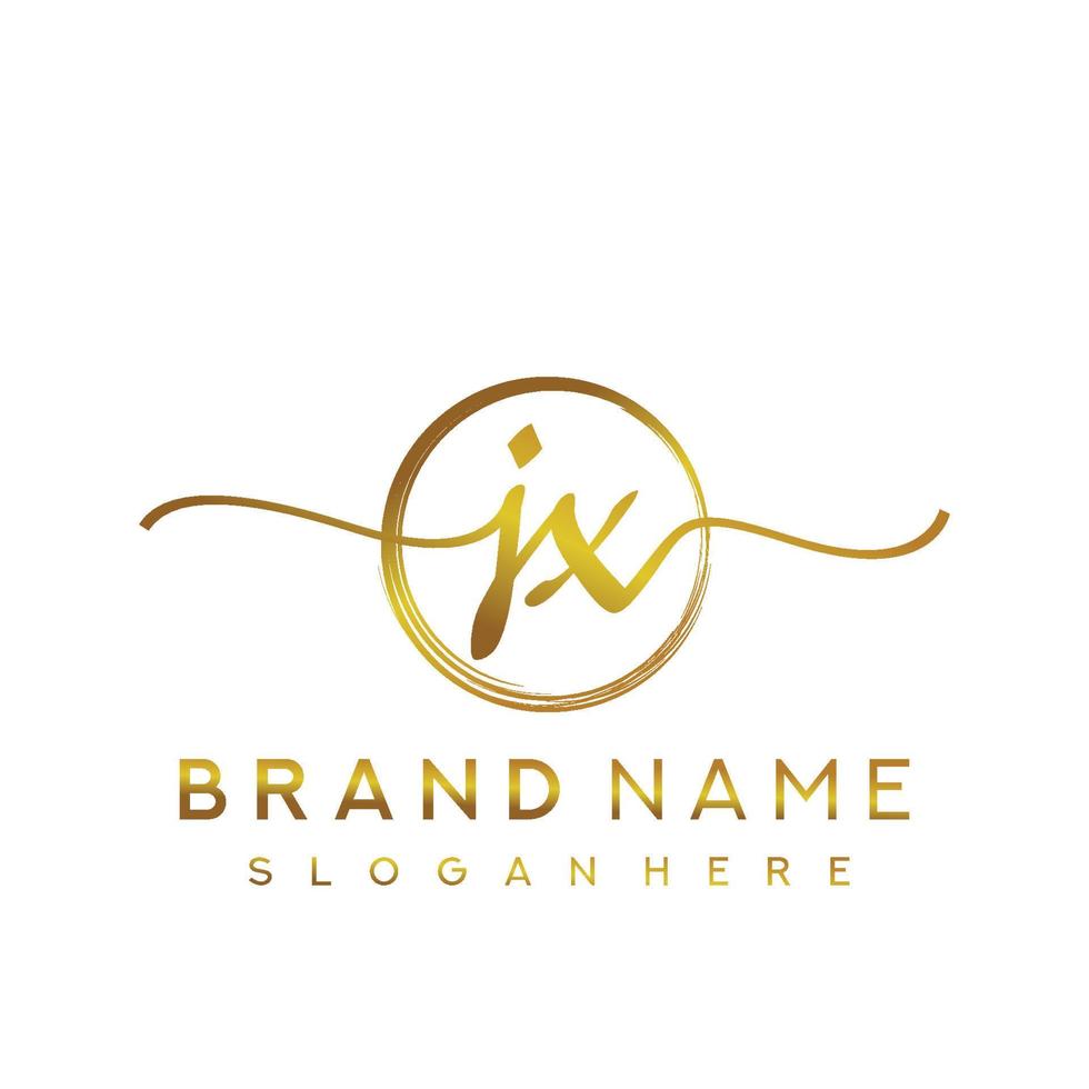 Initial JX beauty monogram and elegant logo design, handwriting logo of initial signature, wedding, fashion, floral and botanical with creative template. vector