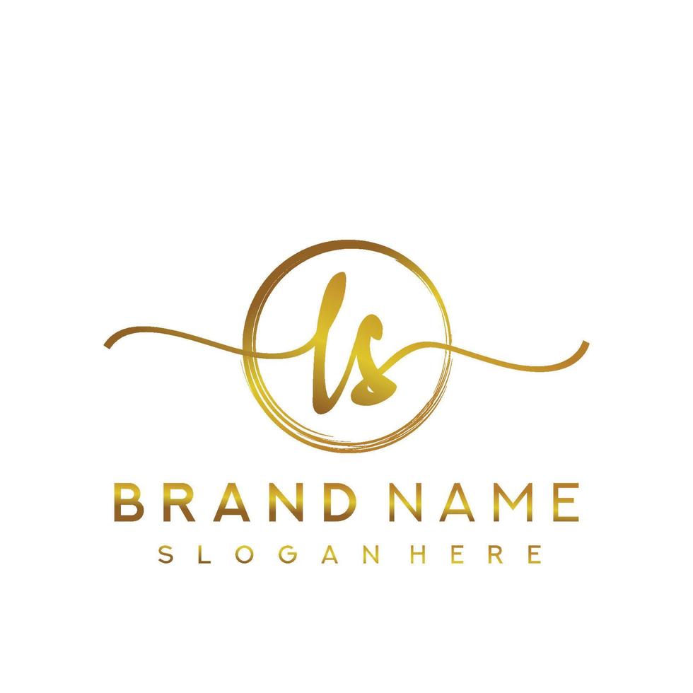 Initial LS beauty monogram and elegant logo design, handwriting logo of initial signature, wedding, fashion, floral and botanical with creative template. vector
