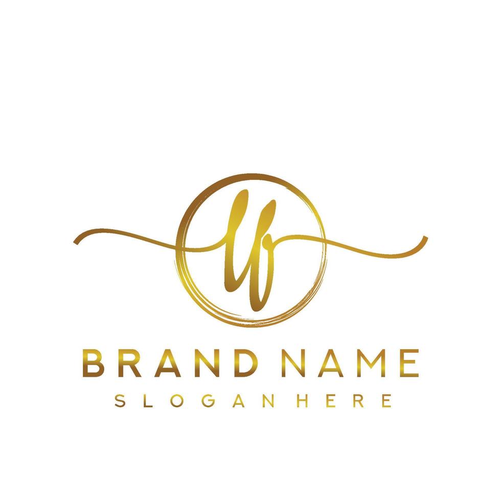 Initial LF beauty monogram and elegant logo design, handwriting logo of initial signature, wedding, fashion, floral and botanical with creative template. vector