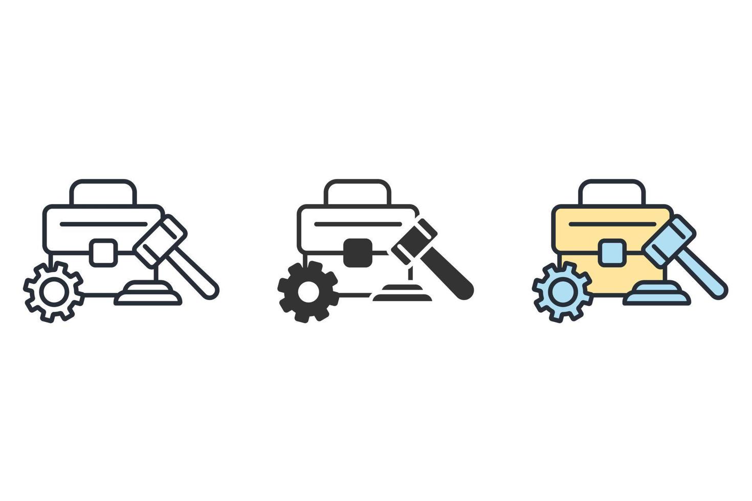 iconos de derecho comercial símbolo elementos vectoriales para web infográfico vector