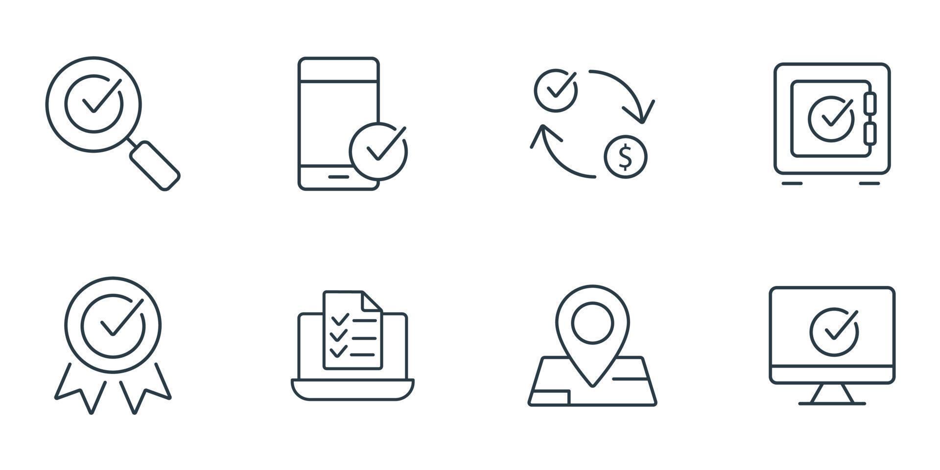 Check Marks icons set .  Check Marks pack symbol vector elements for infographic web