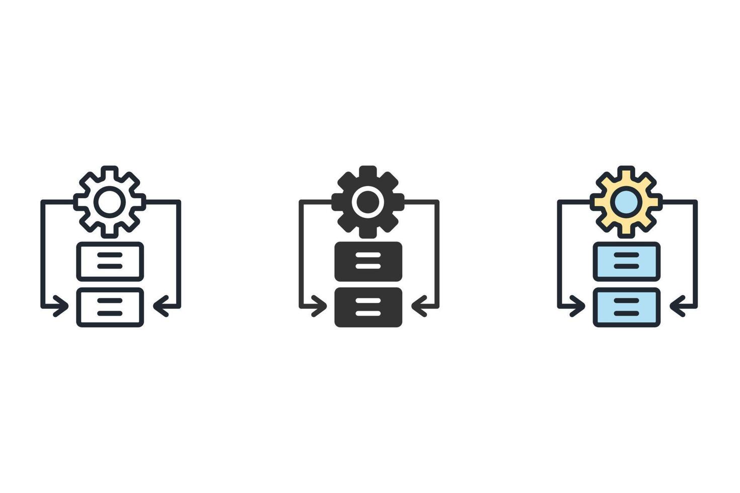 iconos de procedimiento símbolo elementos vectoriales para web infográfico vector