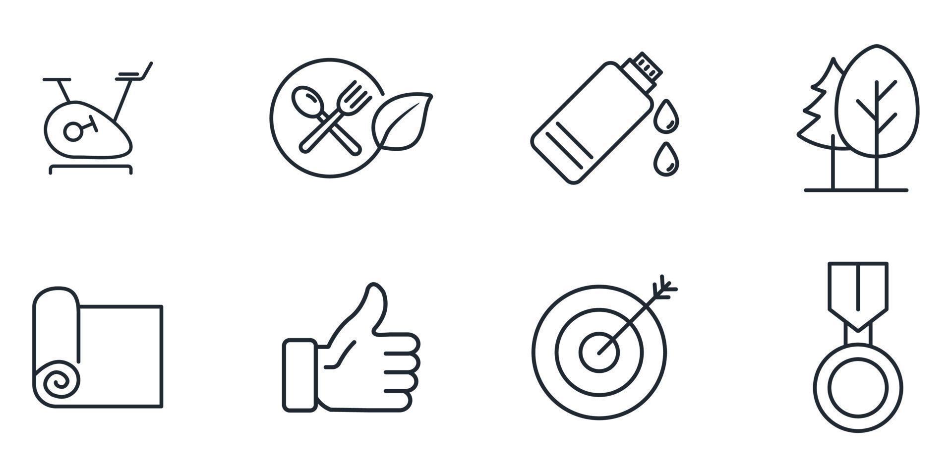 Fittness icons set .  Fittness pack symbol vector elements for infographic web