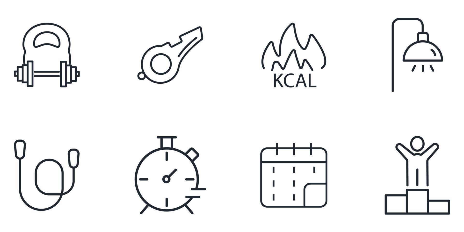 Fittness icons set .  Fittness pack symbol vector elements for infographic web