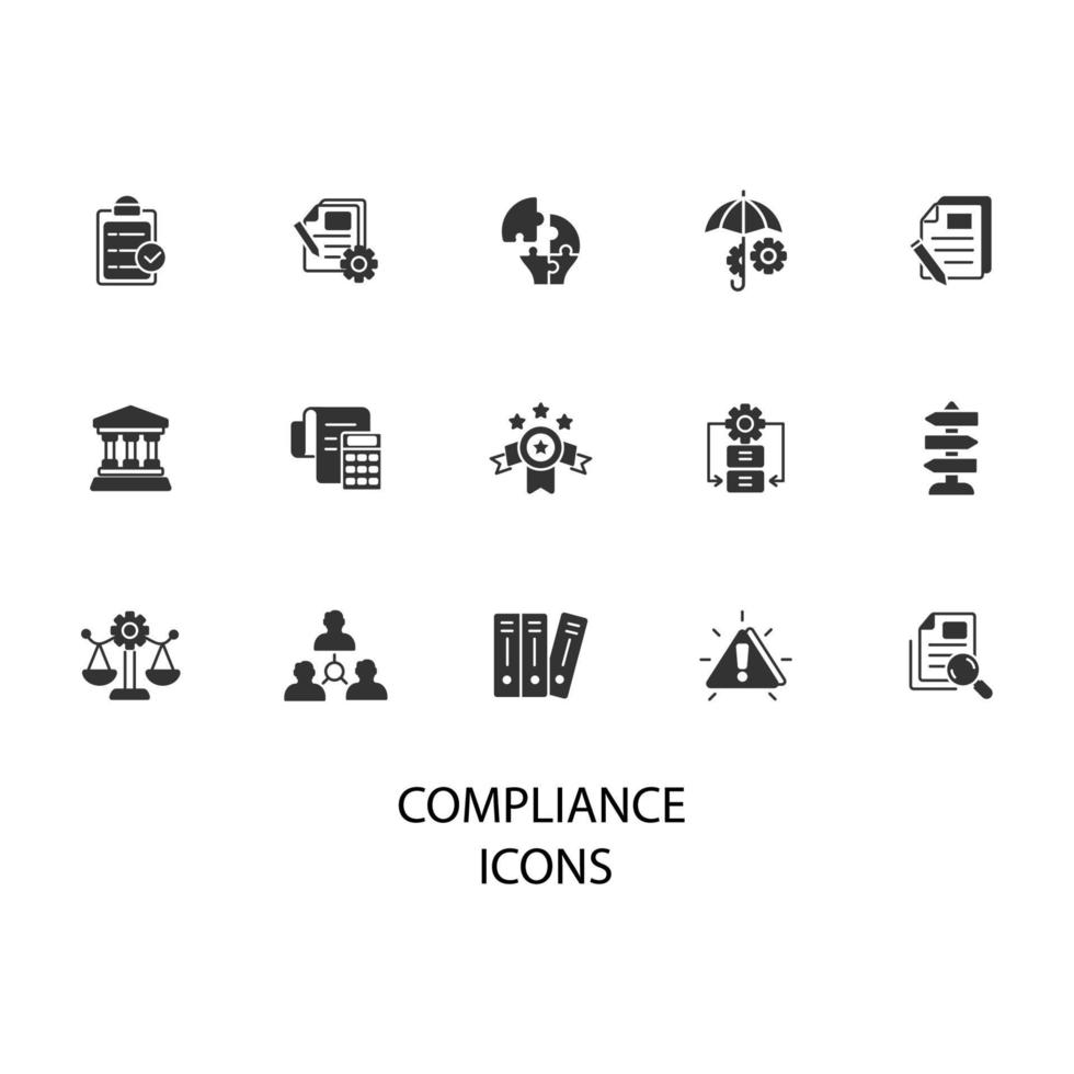 compliance icons set . compliance pack symbol vector elements for infographic web