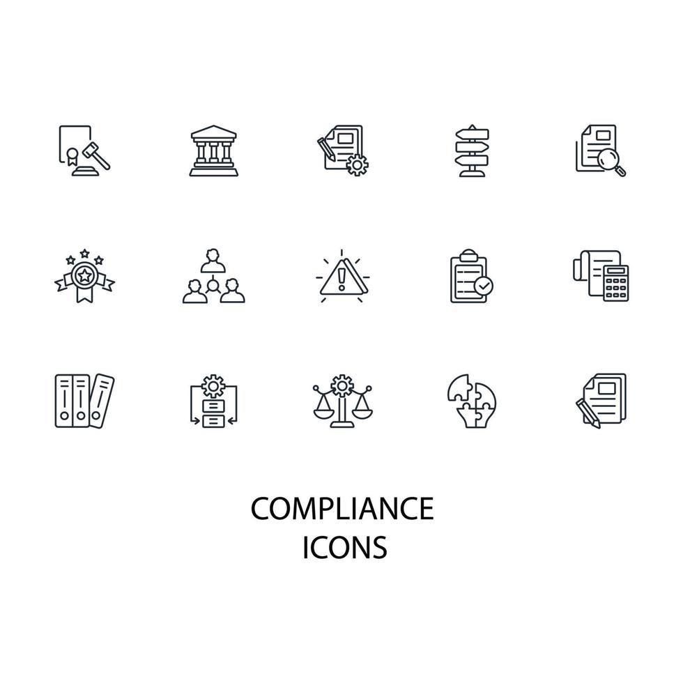 compliance icons set . compliance pack symbol vector elements for infographic web