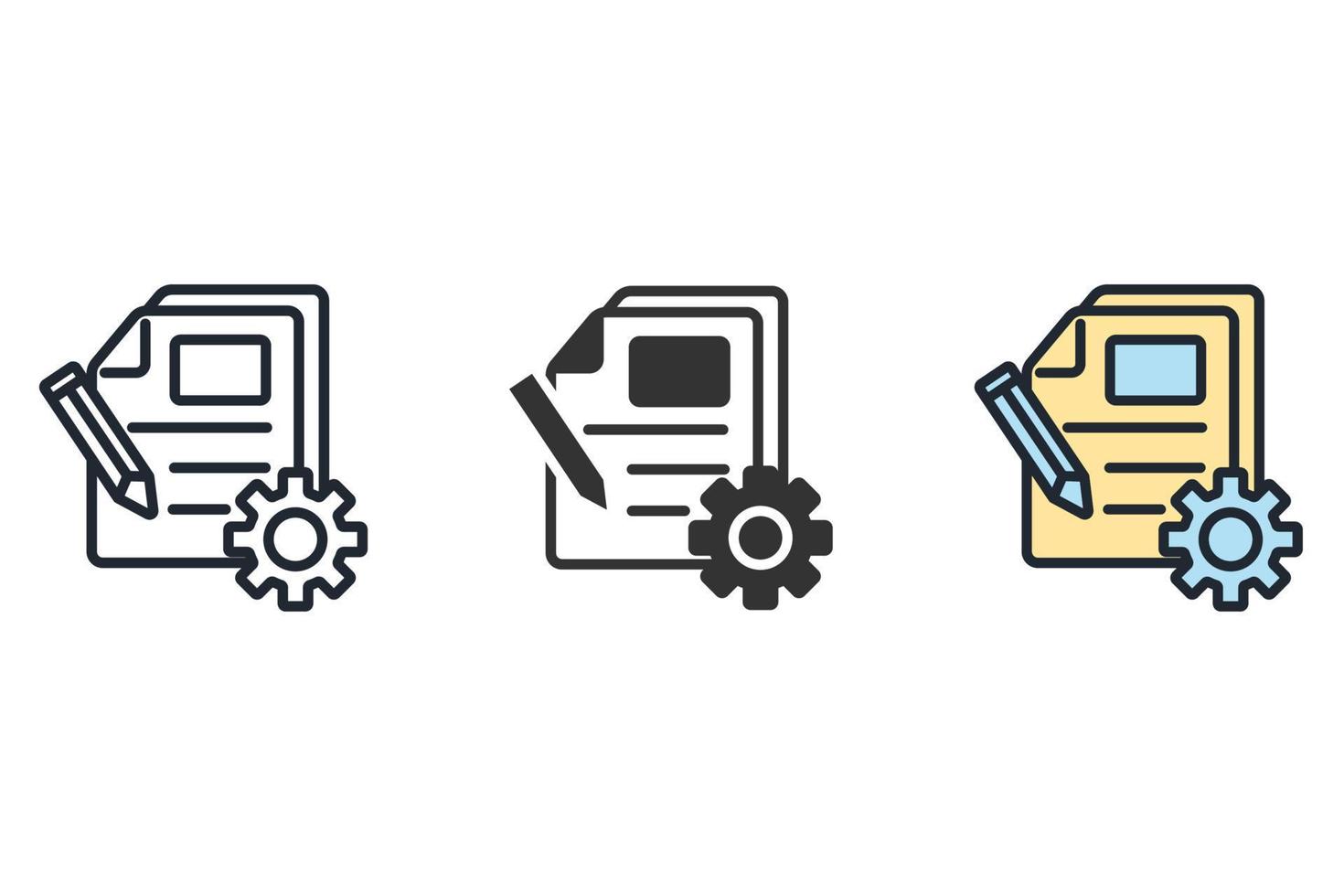 iconos de gestión de contratos símbolo elementos vectoriales para web infográfico vector