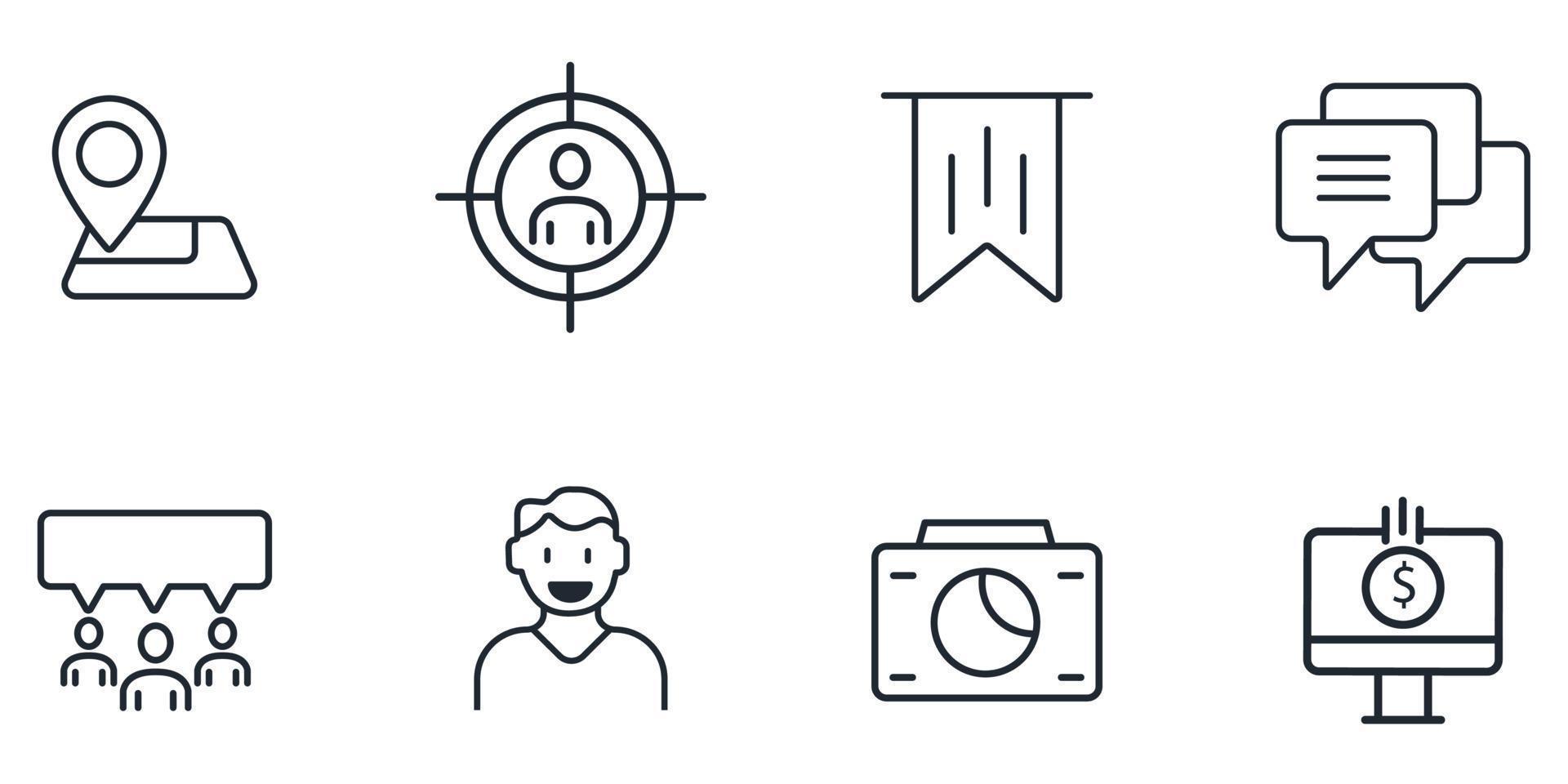 Blogger, blogging, blog icons set .  Blogger, blogging, blog pack symbol vector elements for infographic web