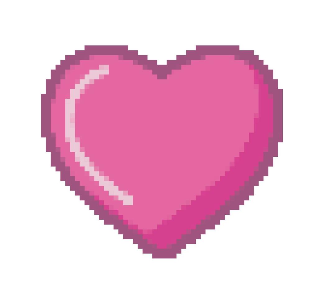 heart love pixel art vector