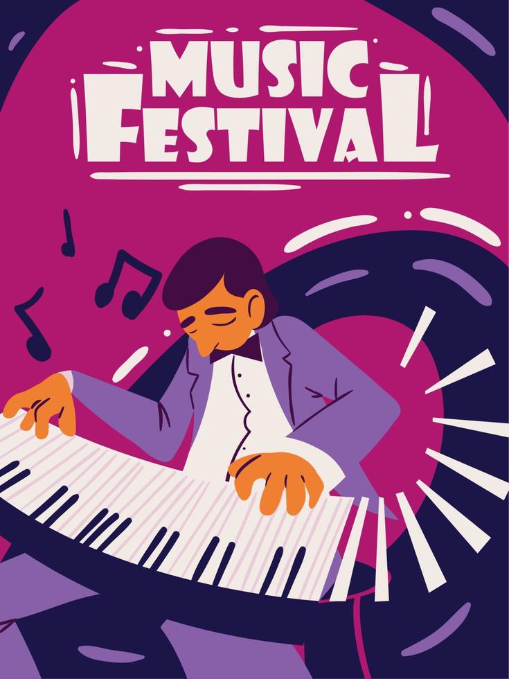 cartel publicitario del festival de música vector