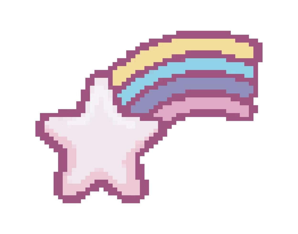 star rainbow pixel art vector