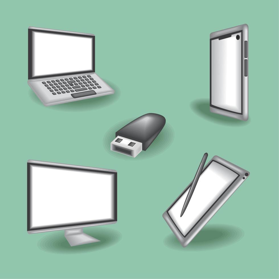 mockup tech devices vector
