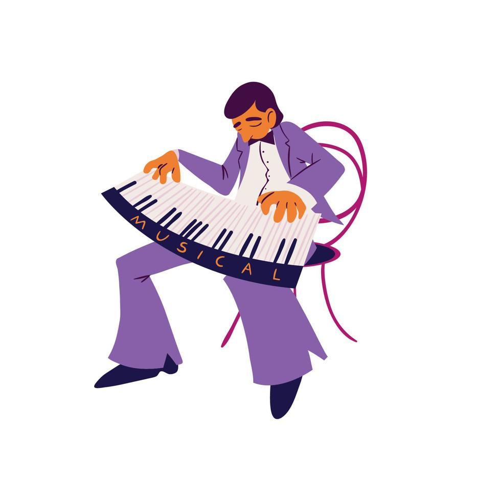 musician playing piano vector