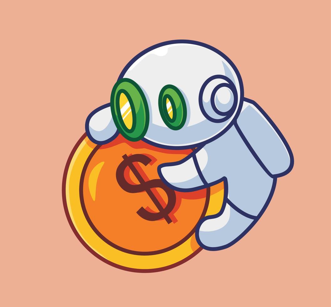 cute astronaut robot get profit vector