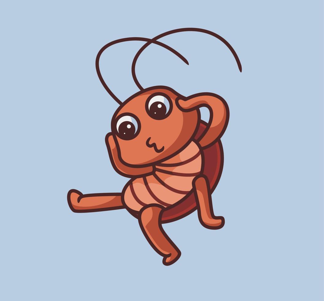 cute cockroach enjoy his life vector