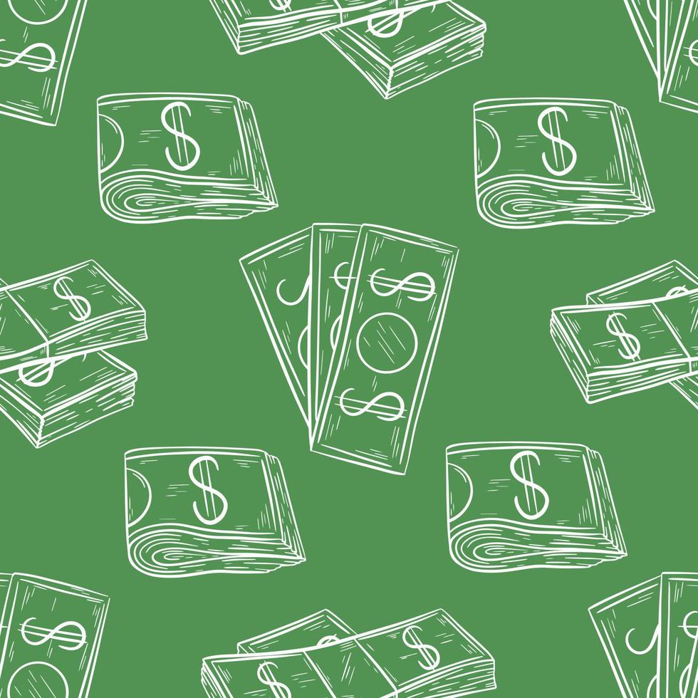 dinero, seamless, patrón, vector, ilustración vector