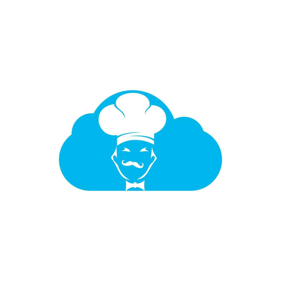 Chef Cloud vector logo design template.