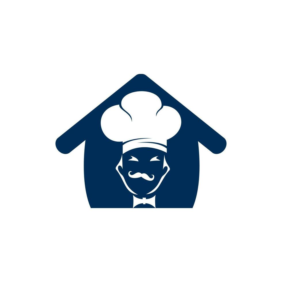 Home chef vector logo design. Food house logo concept.