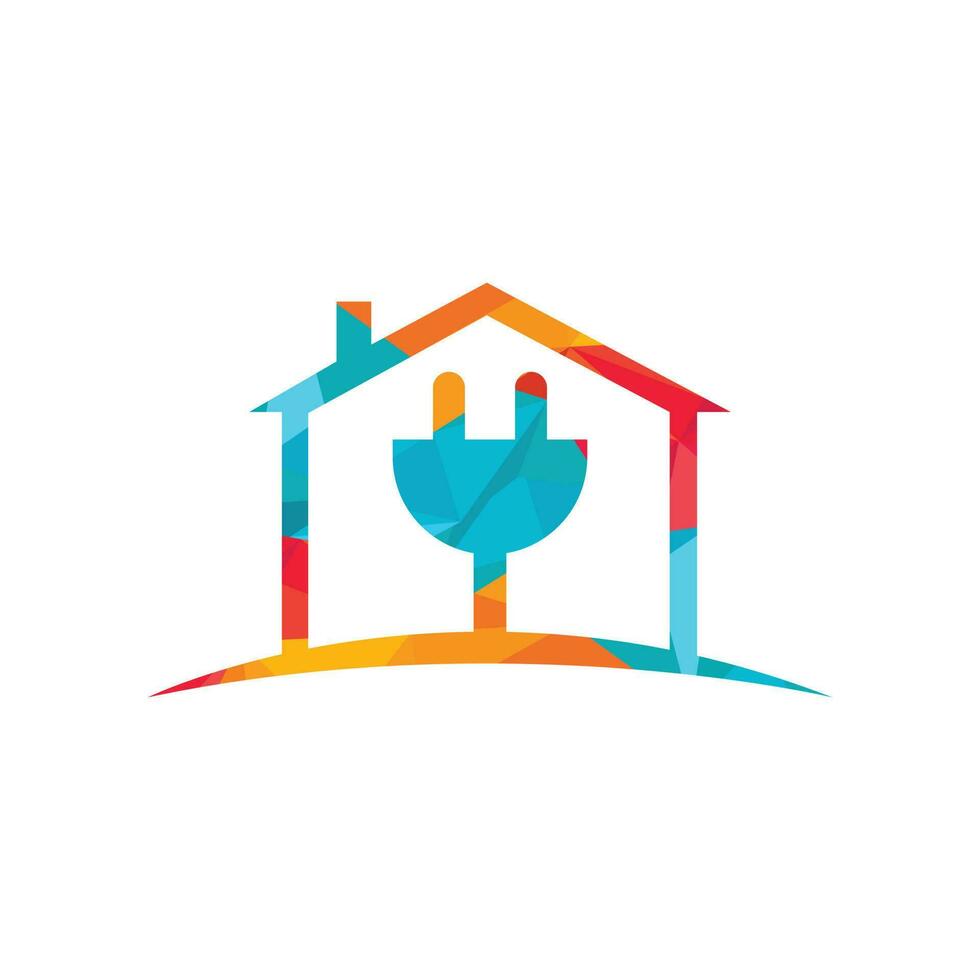 casa de electricidad con diseño de logotipo de vector de reparación de casa de enchufe. plantilla de diseño de logotipo de potencia. símbolo de energía de poder.