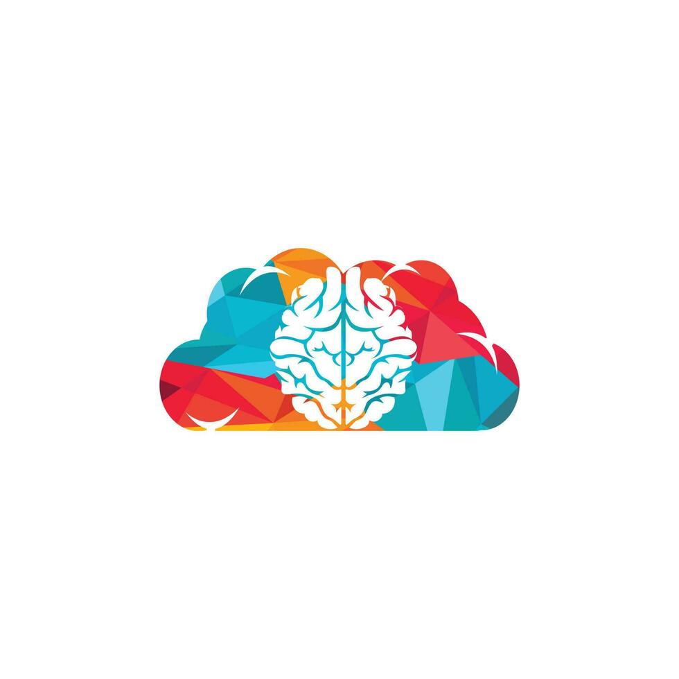 icono de vector de diseño de logotipo de cerebro de nube. logotipo del cerebro digital.