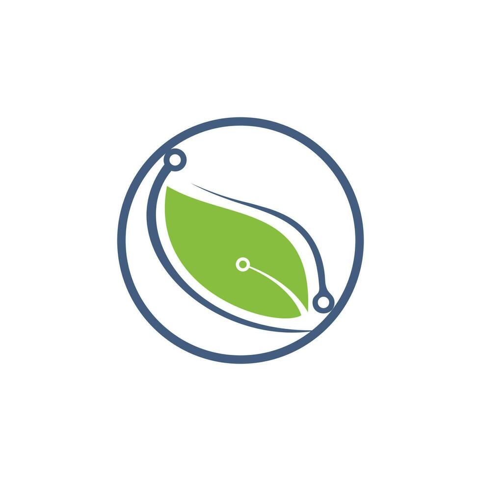 Digital leaves vector logo design. Fast Leaf technology logo concept
