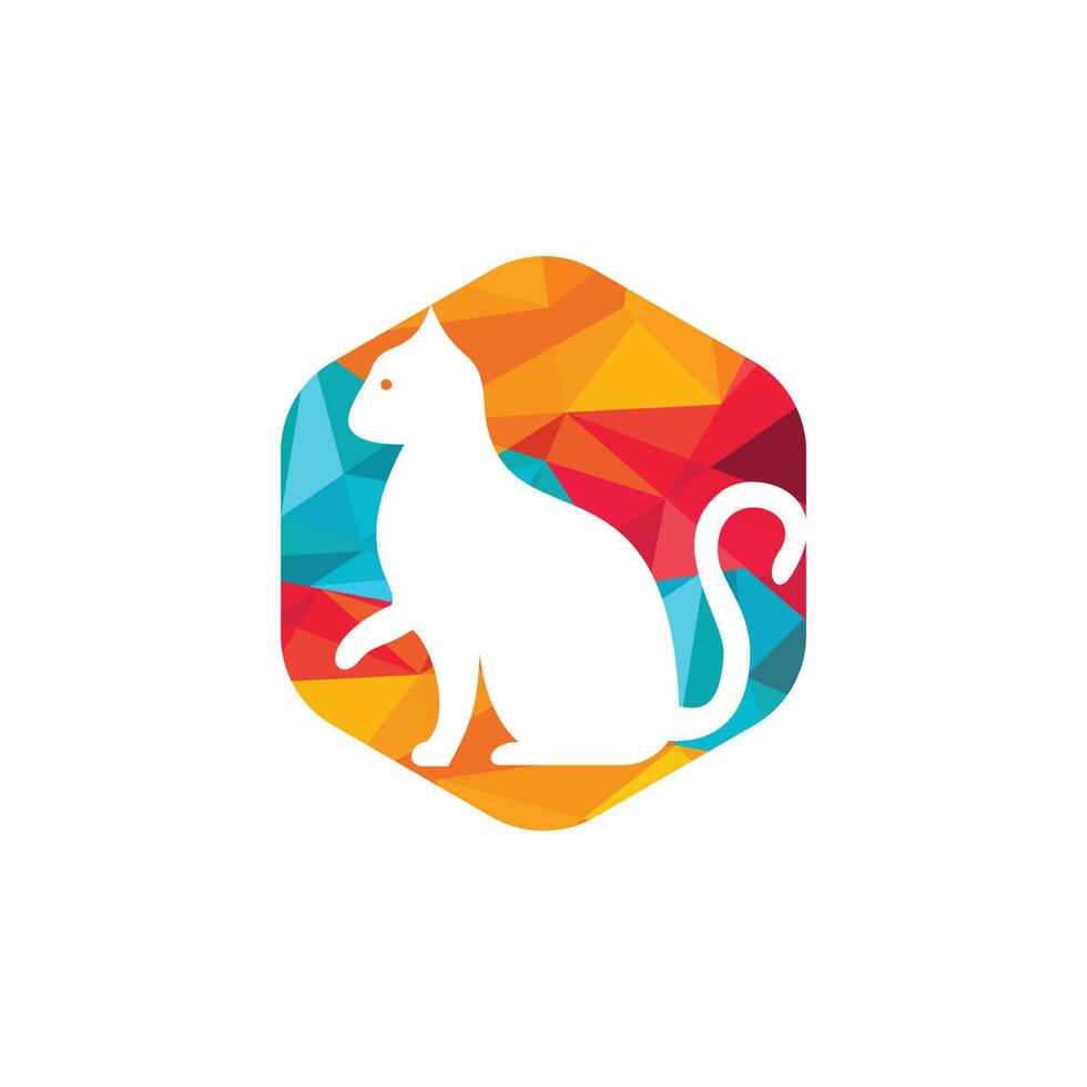 diseño de logotipo de vector de gato. diseño del logotipo de la tienda de mascotas. logotipo de cuidado de mascotas animales.