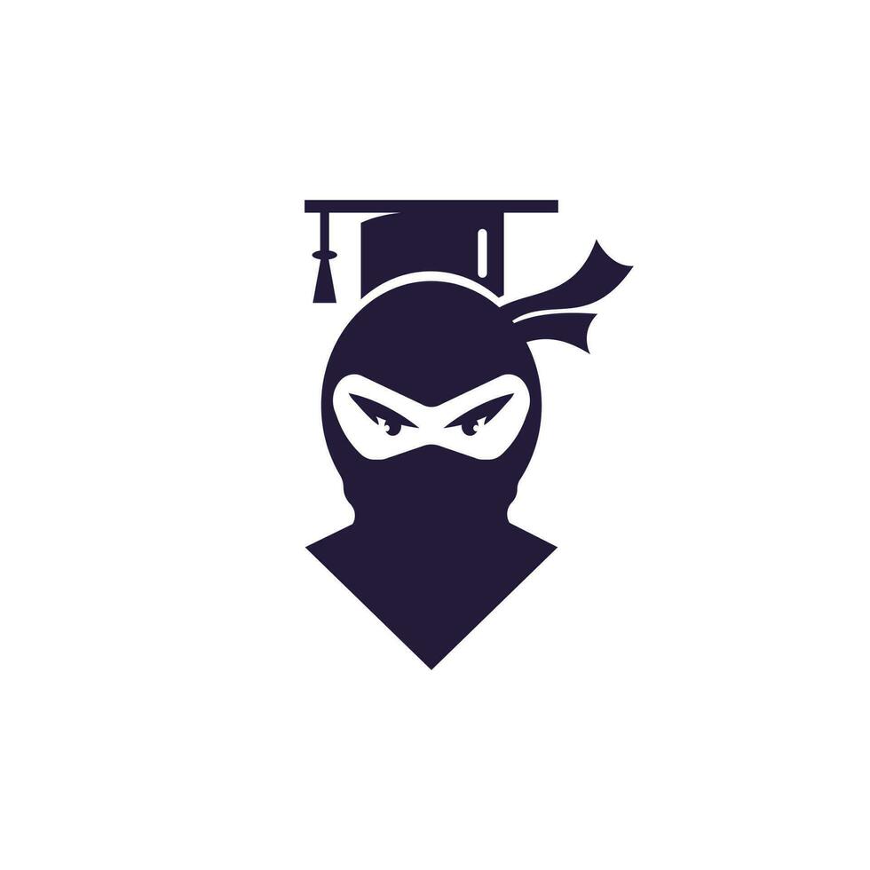 Smart ninja modern education vector logo design.