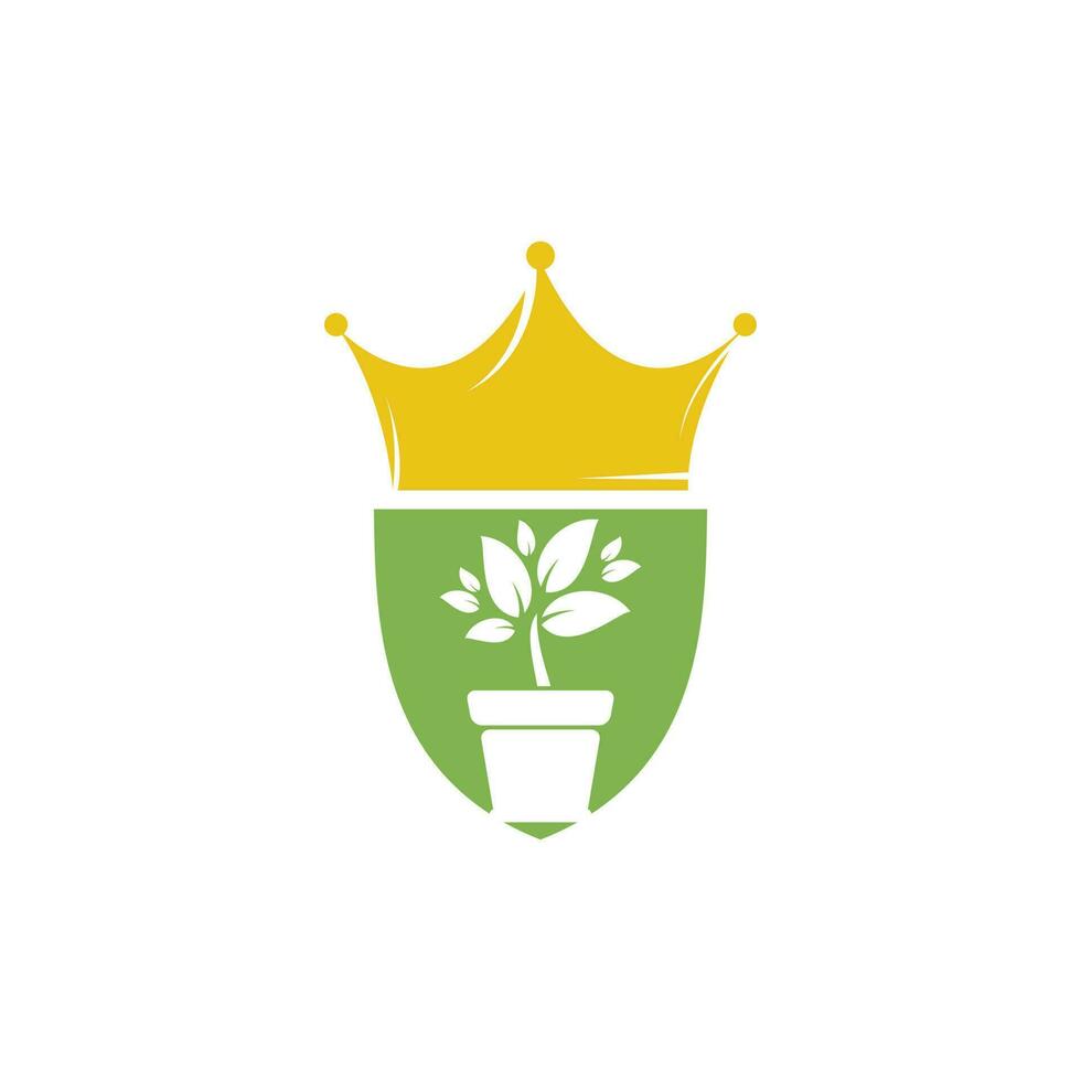 diseño del logotipo del vector del jardín rey. rey plantilla de diseño de logotipo natural y orgánico.
