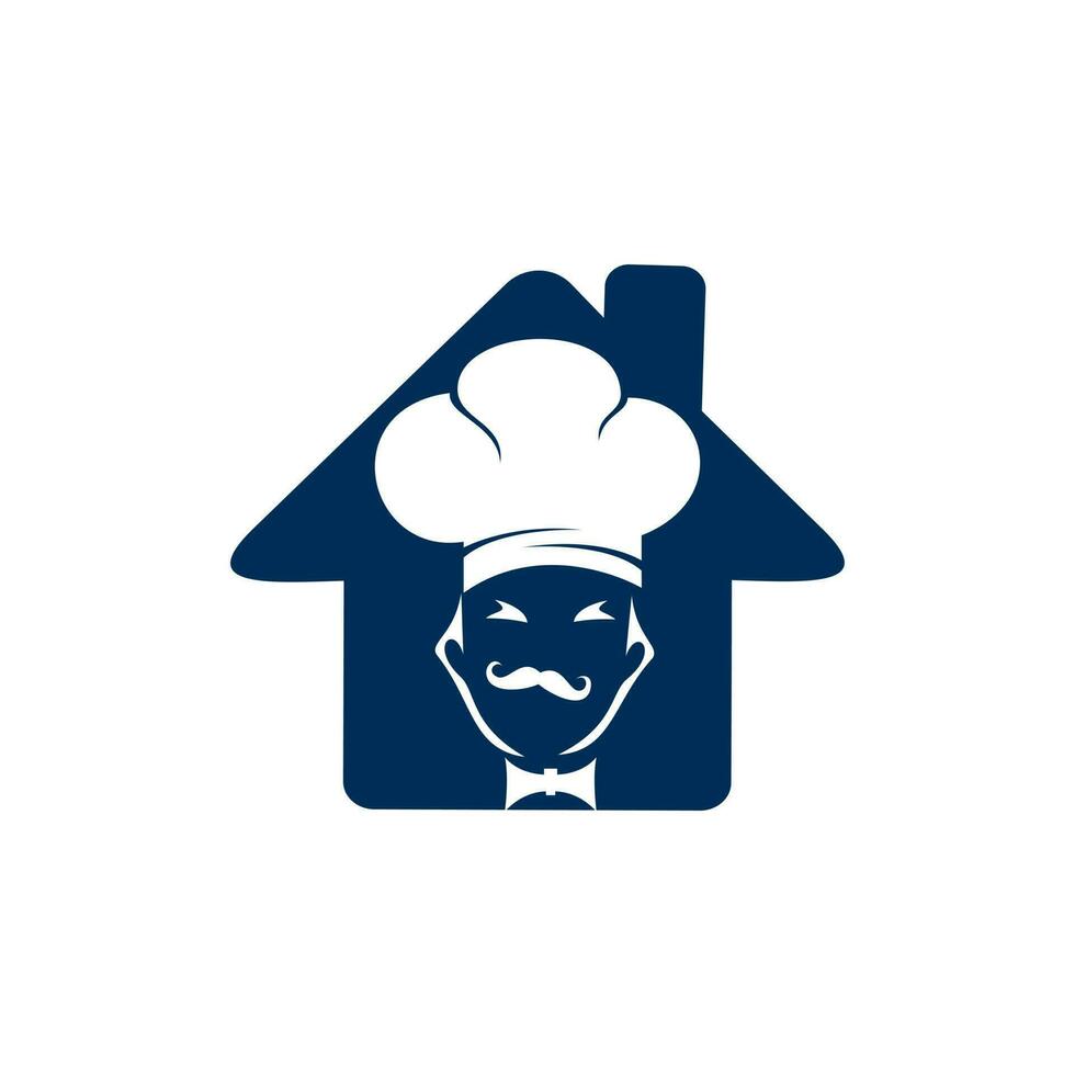 Home chef vector logo design. Food house logo concept.
