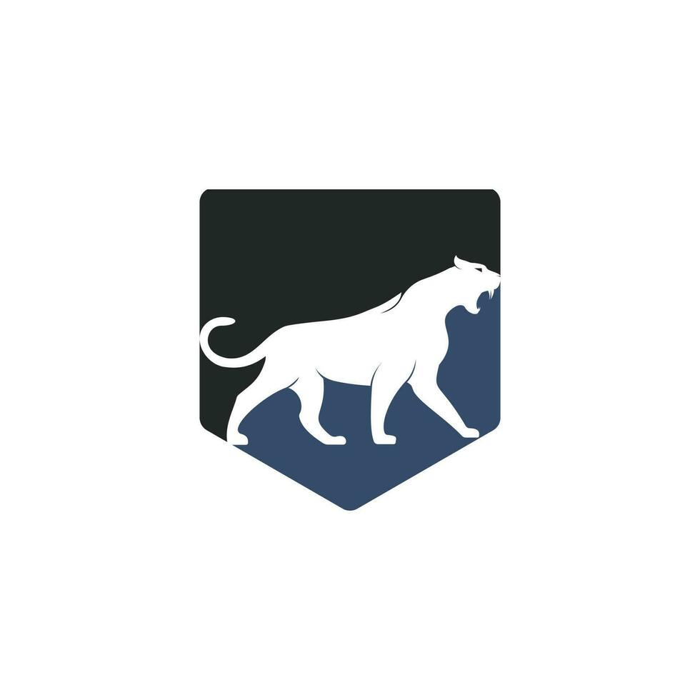 diseño del logotipo del vector de animales salvajes del gato pantera. concepto de diseño del logotipo de guepardo.