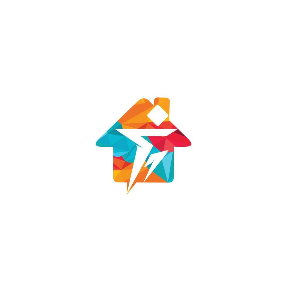 diseño de logotipo de vector de atleta humano en casa.