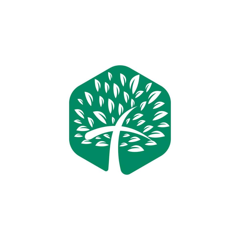 Tree religious cross symbol icon vector design.