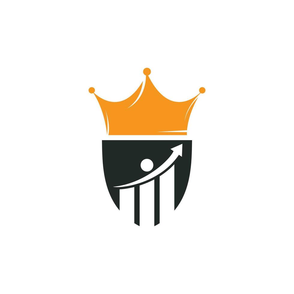 Business king vector logo design. Finance graph and crown logo design.