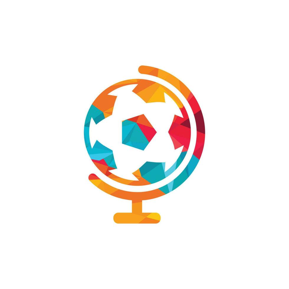 plantilla de diseño de logo de vector de globo de fútbol. ilustración de plantilla de logotipo de planeta de fútbol.