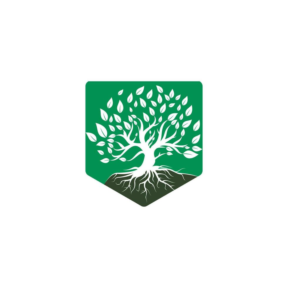 Ilustración de diseño de vector de logotipo de raíz de árbol. inspiración para el diseño del logotipo del árbol de la vida.