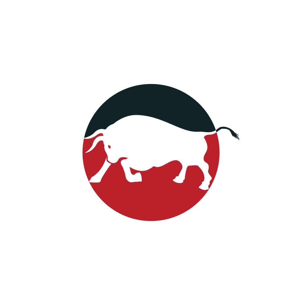 diseño de logotipo de vector de toro. plantilla de diseño de logotipo de vector animal simple.