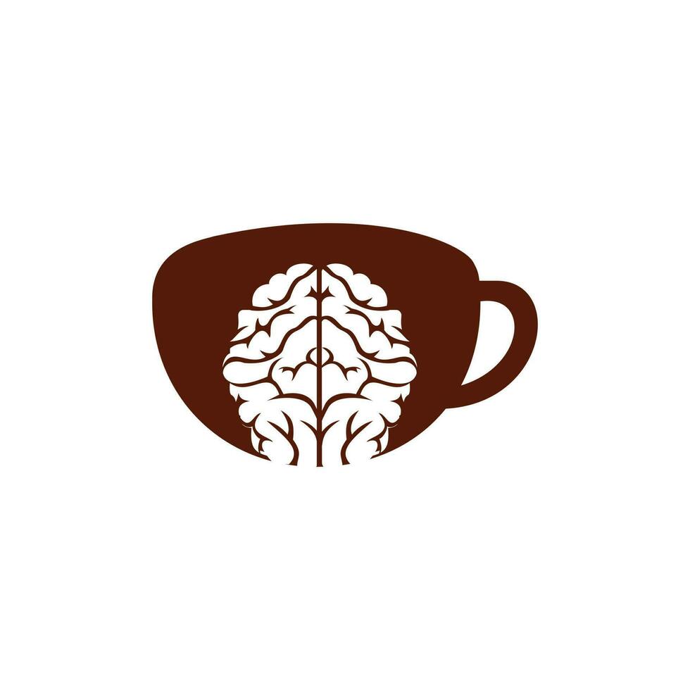 diseño del logotipo del vector del cerebro del café.