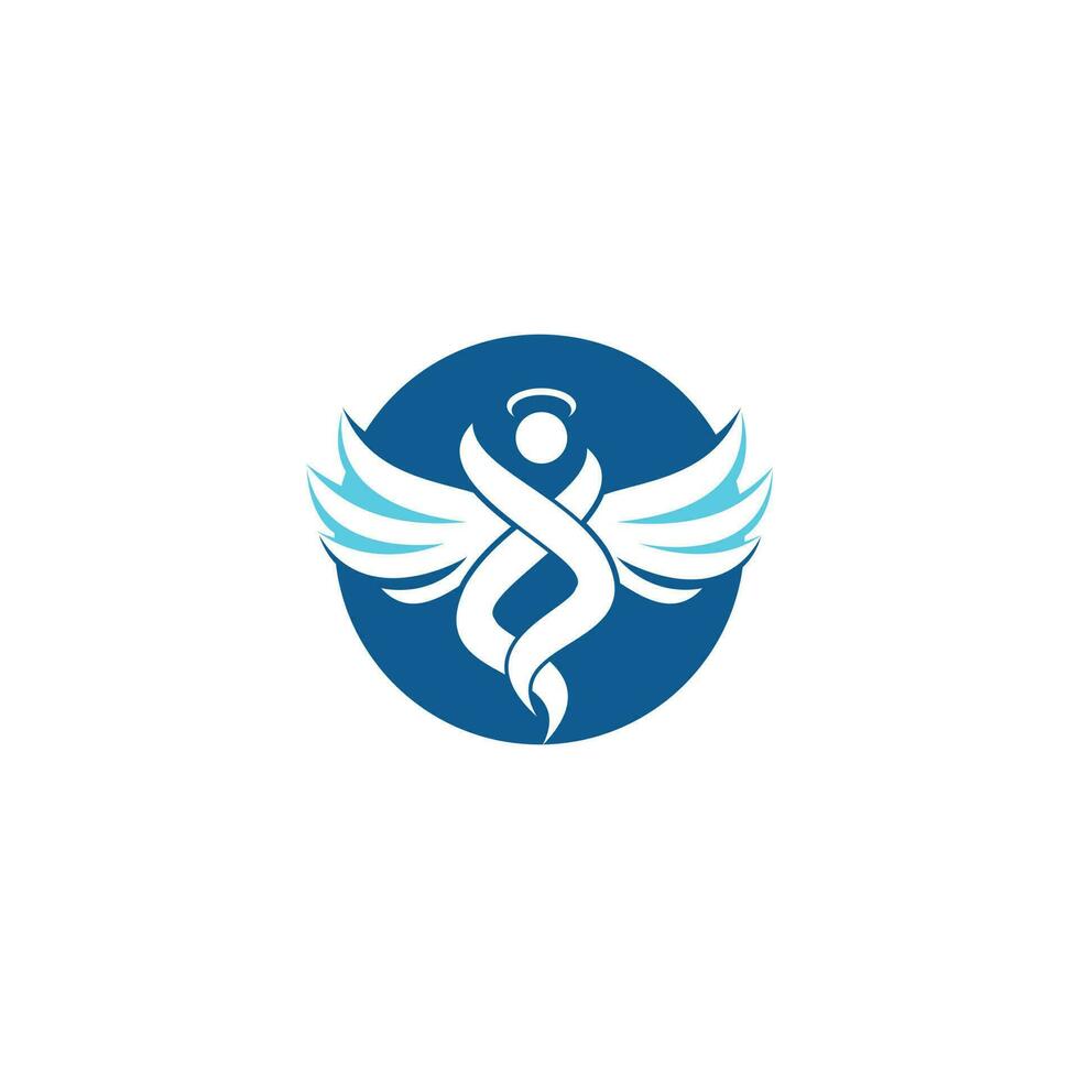 Abstract Angel Vector Logo Design. Represents the Concept of religion, kindness and charity.