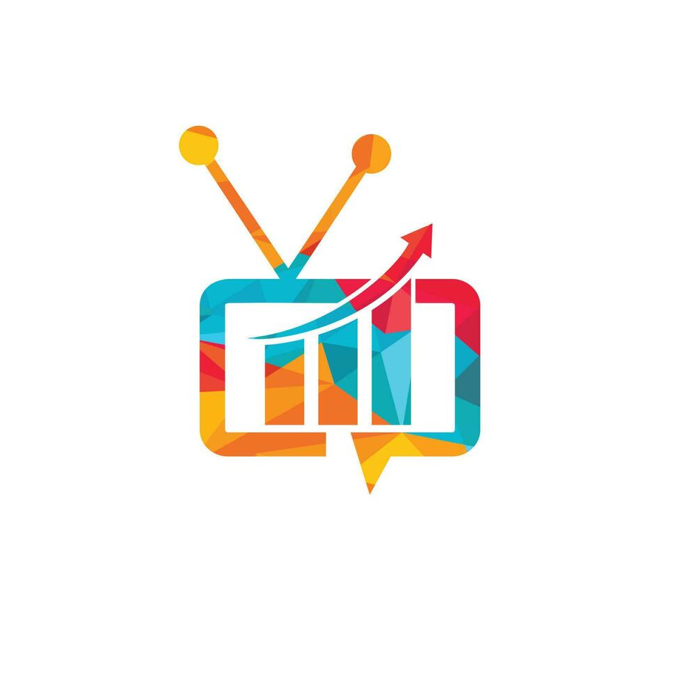 Finance TV Logo Design Template. TV chart logo Design Vector illustration.