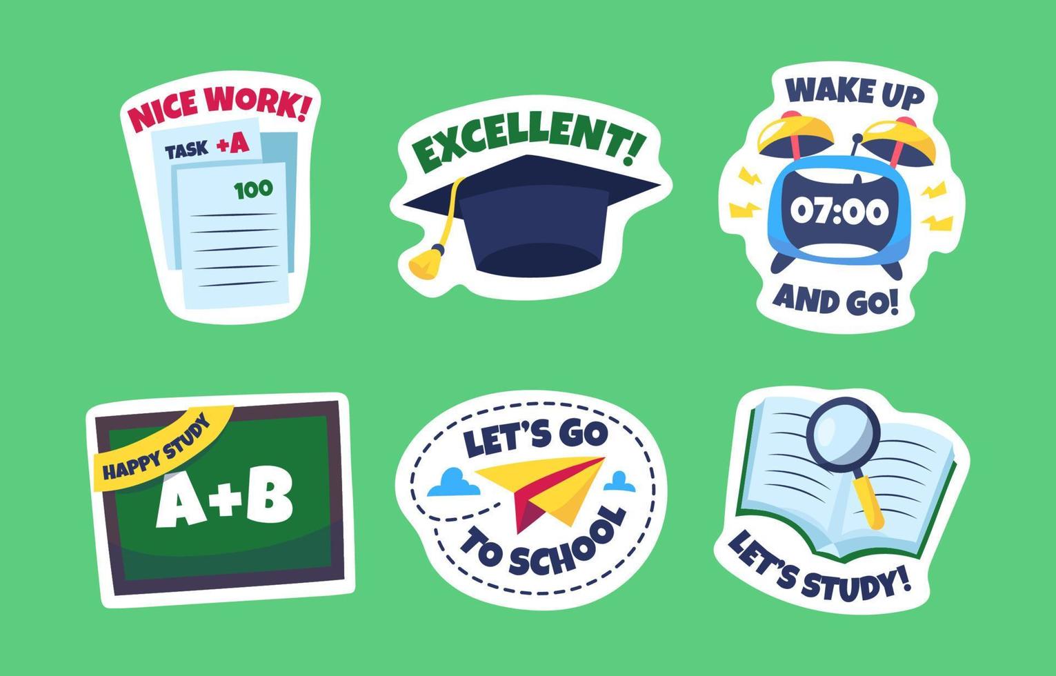 Back To School Sticker Pack vector