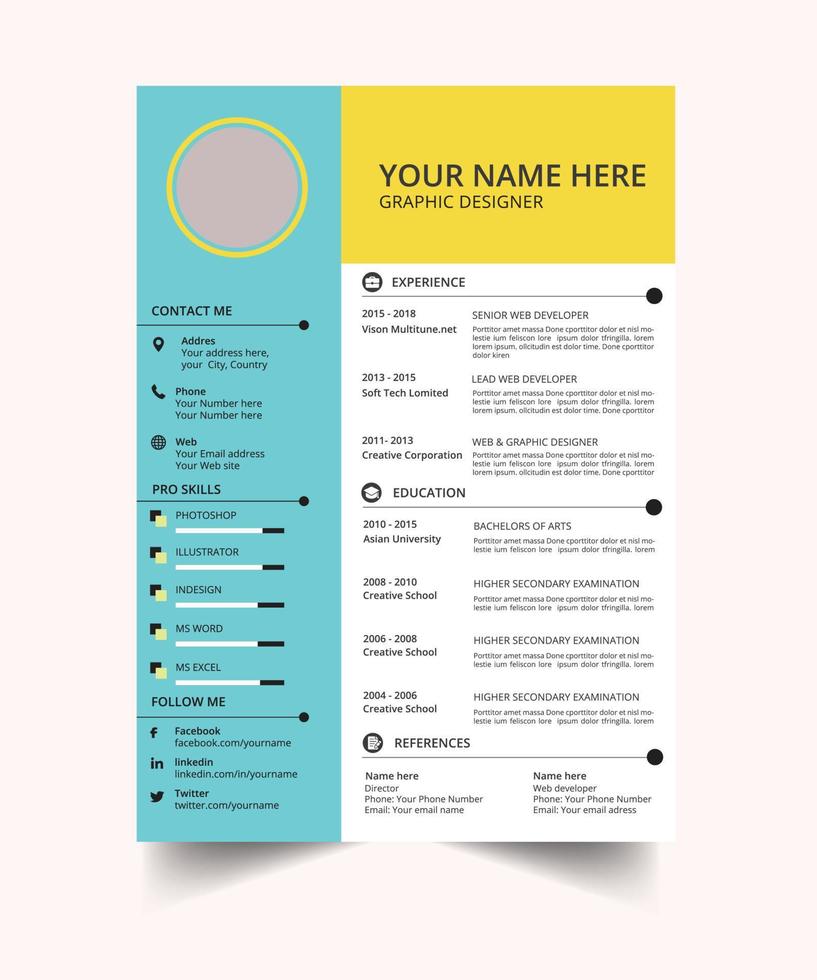 corporate cv template vector
