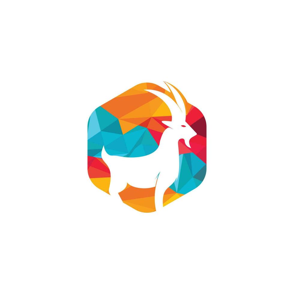 Goat Simple Logo Template Design. Mountain goat vector logo design.