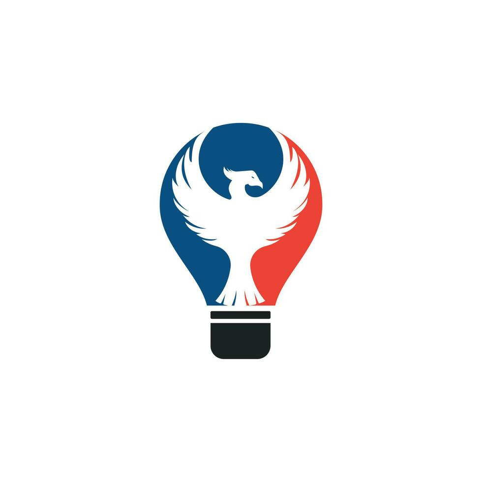 diseño del logotipo de la bombilla de luz fénix. diseño de concepto de idea creativa. vector