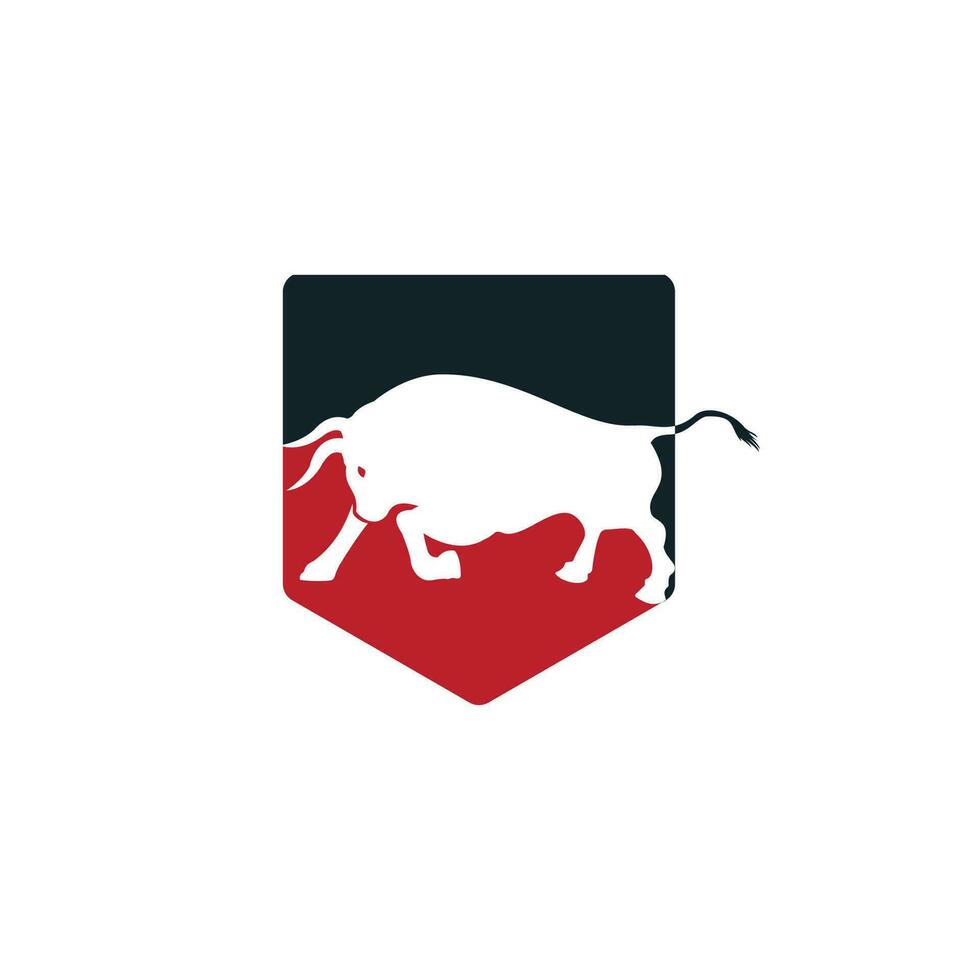 Bull vector logo design. Simple animal vector logo design template.
