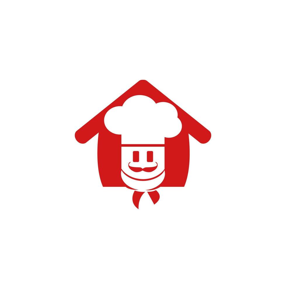Home chef vector logo design. Food house logo concept.