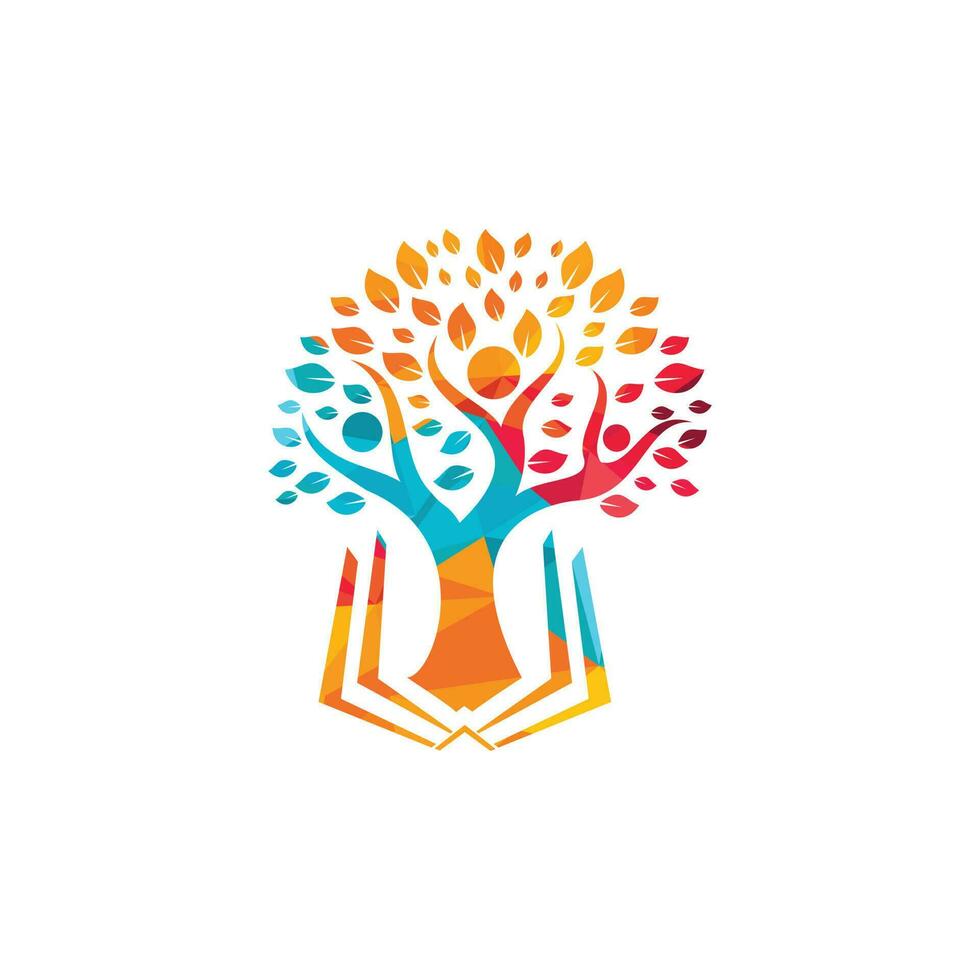 diseño del logotipo del árbol humano. diseño de logotipo de educación líder. vector